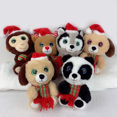 圣诞节动物公仔圣诞老人麋鹿毛绒玩具礼物厂家直销玩偶娃娃抱枕